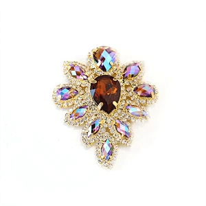 Indian Wedding Bridal Flatback Crystal Diamante Vintage Colored Resin Stone Headpiece Applique