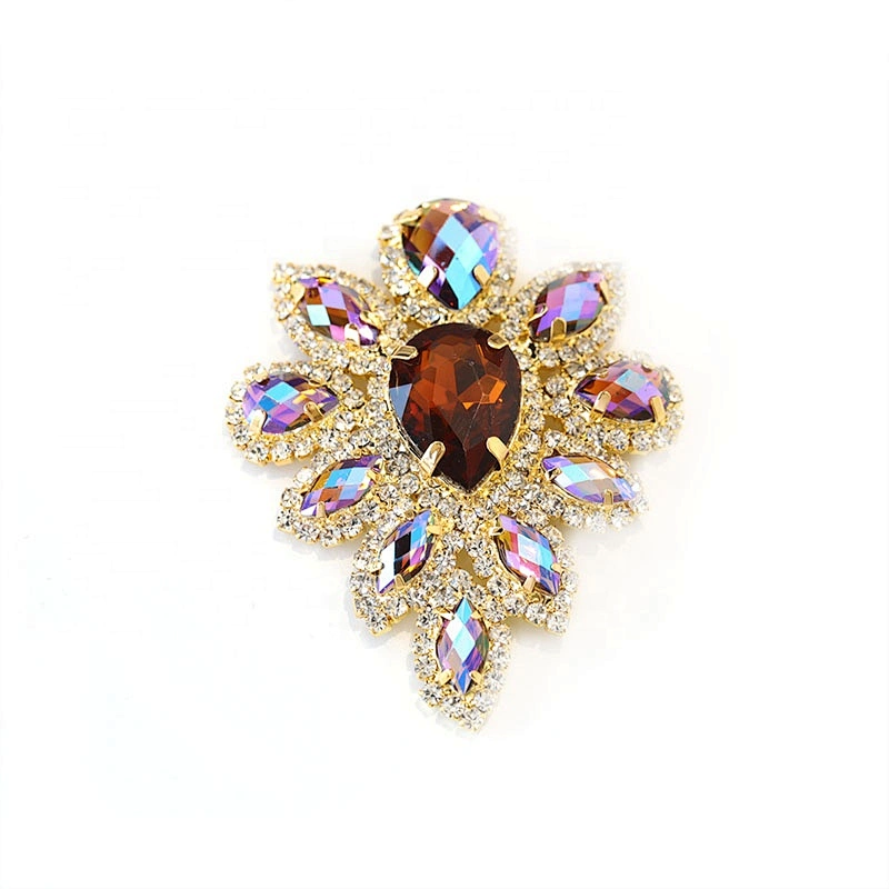 Indian Wedding Bridal Flatback Crystal Diamante Vintage Colored Resin Stone Headpiece Applique