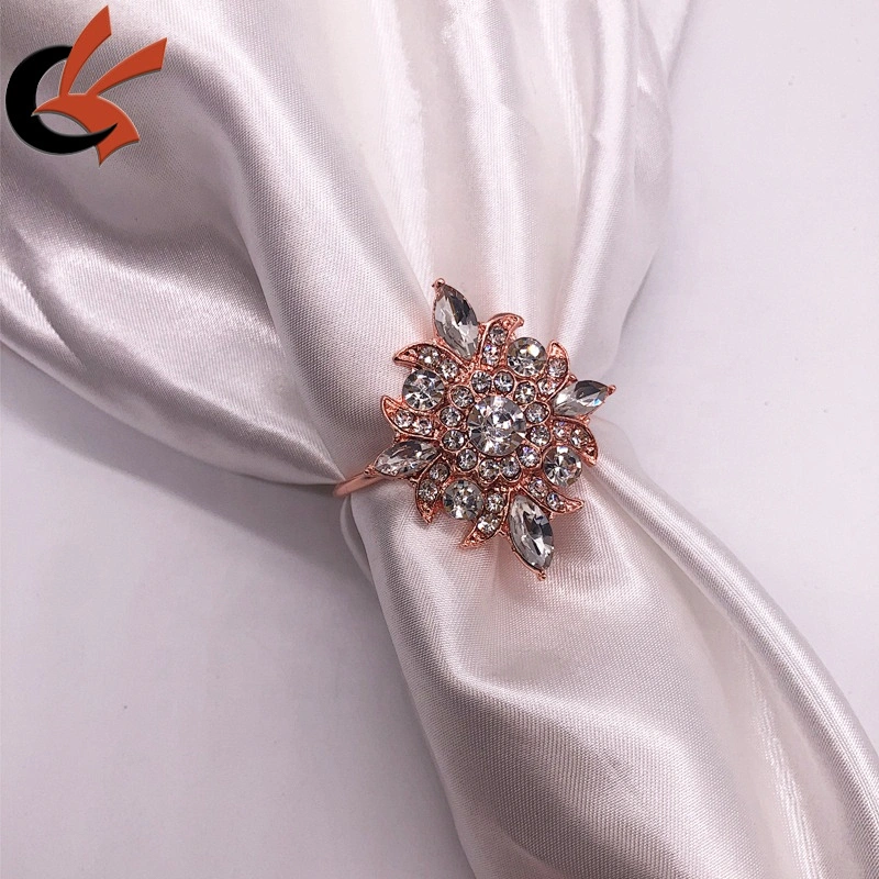 hiqh quality fashion wedding table decor bling supplies rose gold napkin ring