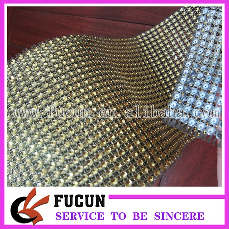 24 Rows wholesale plastic rhinestone mesh trimming