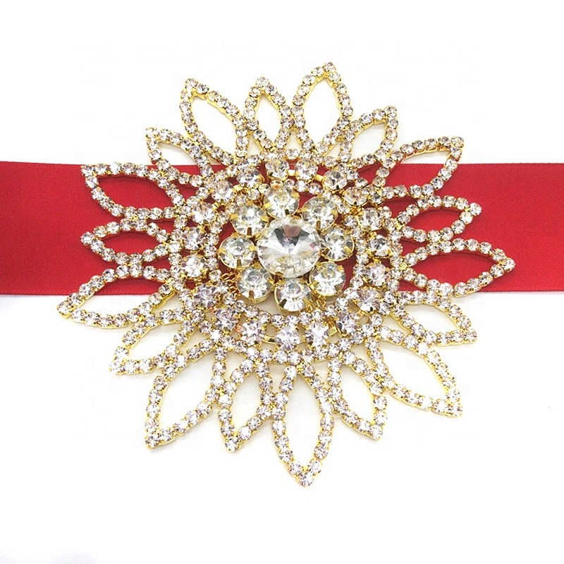 Gold Flatback Sunflower Sew On Crystal Rhinestone Applique