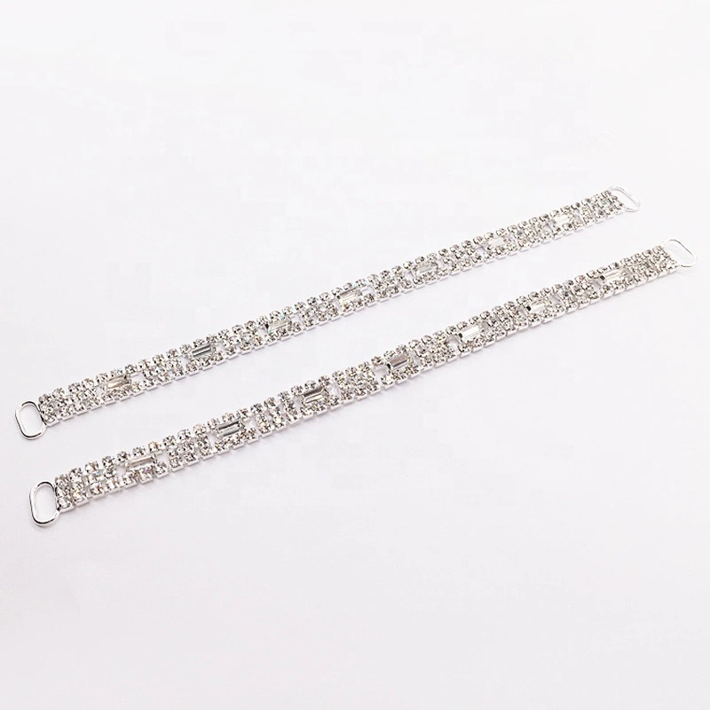 high quality factory paved clear thin rhinestone bikini connector for swimwear suit