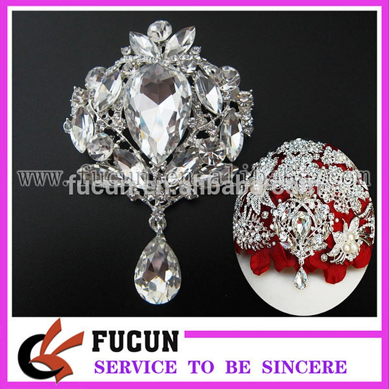 large Wedding Bridal Rhinestone crystal brooches silver brooch pin