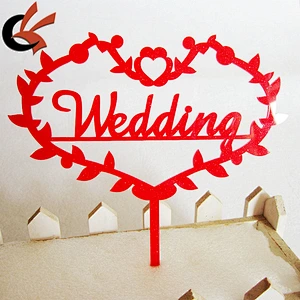 Gold Laser Cut Wedding Acrylic Cake Topper