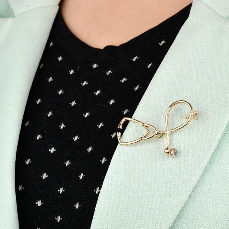 wholesale rhinestone doctor stethoscope brooch