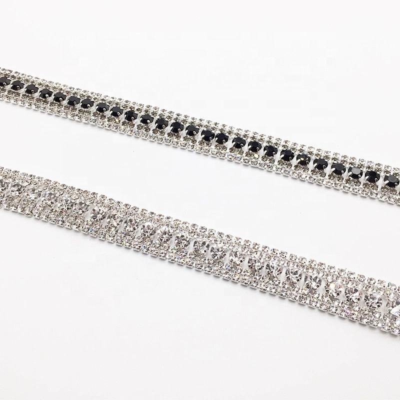 decorative rhinestone sandal chain women crystal shoe trim chain for muslim clothes