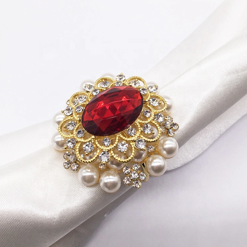 Luxury Vintage Wedding Favors Beaded Crystal Strass Napkin Ring for Decors