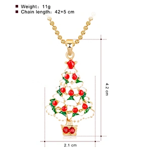Christmas Gift Rhinestone Christmas Tree Necklace