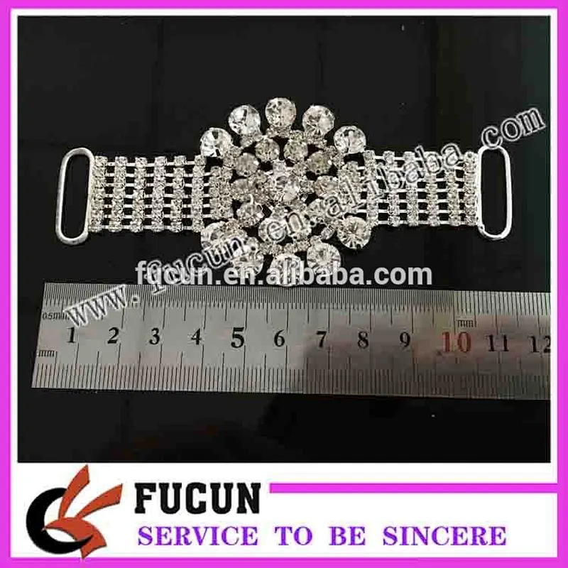 Guangzhou Fucun top quality 11.5cm clear crystal rhinestone bikini connector