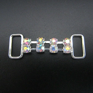 fashion custom metal swimwear rhinestone chain buckle AB crystal rhinestone bikini decorative
