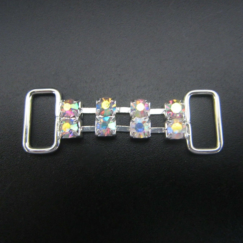 fashion custom metal swimwear rhinestone chain buckle AB crystal rhinestone bikini decorative