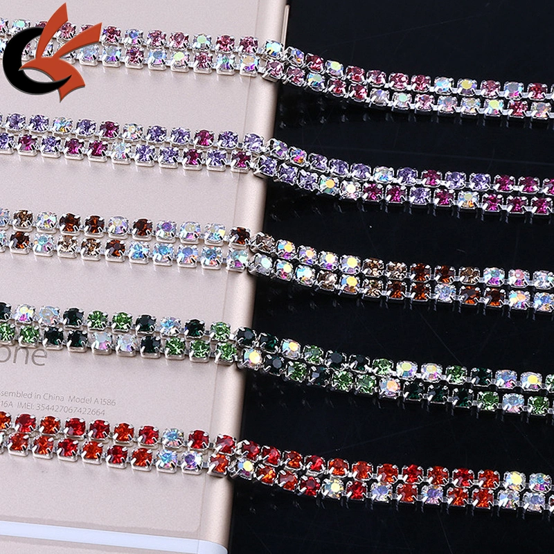 Density Mix Colors Rhinestones Cup Chain Glass Strass trim