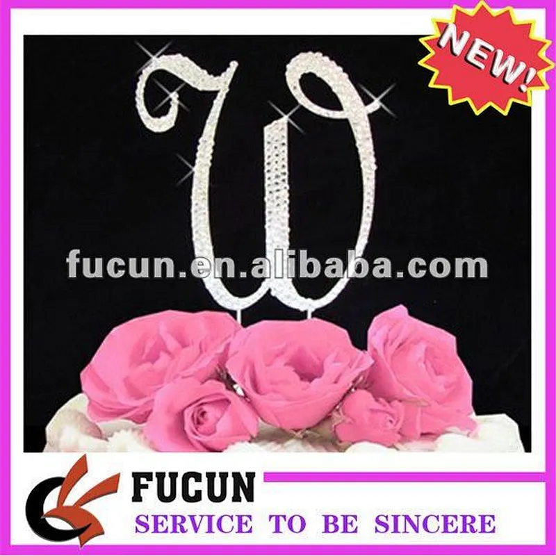 Bling Hot sale high quality W wedding cake toppers for party anniversary