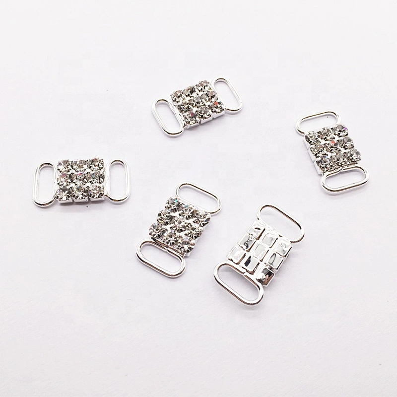 wholesale diamante bikini accessories small crystal rhinestone connector for bikini bra