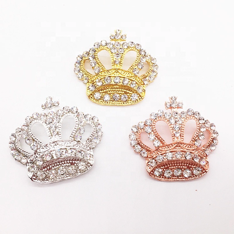 popular style rose gold crown brooch for wedding rhinestone crystal buckle