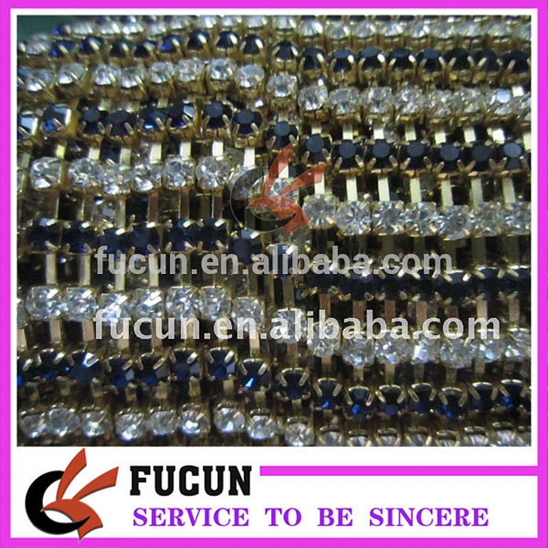 high quality cheap cup chain colorful rhinestones roll trimming for dress decoration