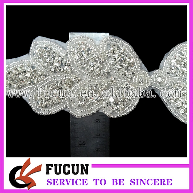 Wedding Rhinestones Applique/Bridal Sash Appliques/Rhinetones Trimming hand embroidery designs