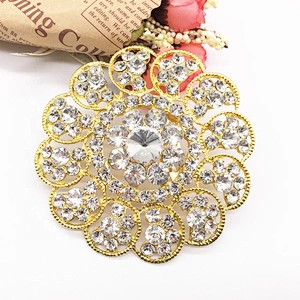 Vintage style glass crystal rhinestones women and men wedding topper brooch extra large wedding brooch