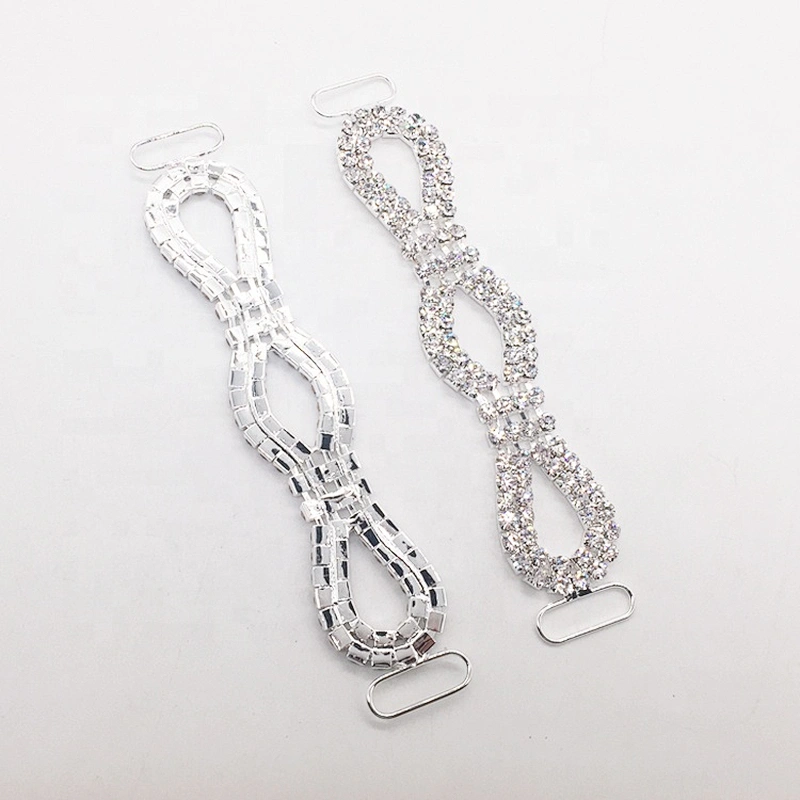 Hot Sale Wholesale Decorative Silver Rhinestone Bikini Connector for Swimsuit