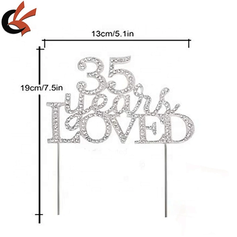 Anniversary Rhinestone Cake Topper 15 25 30 35 40 50 60 years LOVED Cake Topper