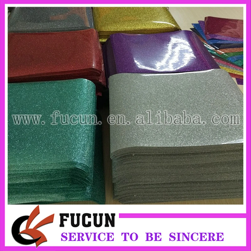 wholesale Computer Cut glitter Heat Press vinyl sheet for DIY T-shirt ,hat,bag decorative 12