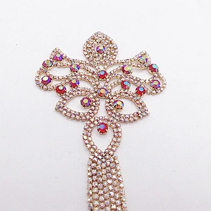 shinny Jewelry ab crystal Tassel Women  brooch