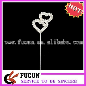 best sell wedding items double heart cake topper for gift items