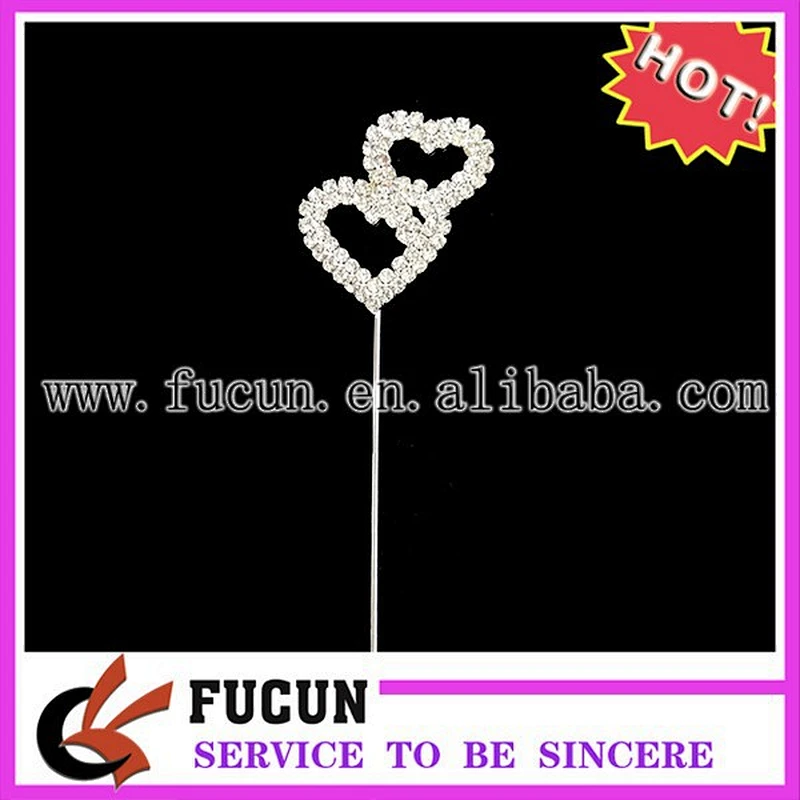 best sell wedding items double heart cake topper for gift items
