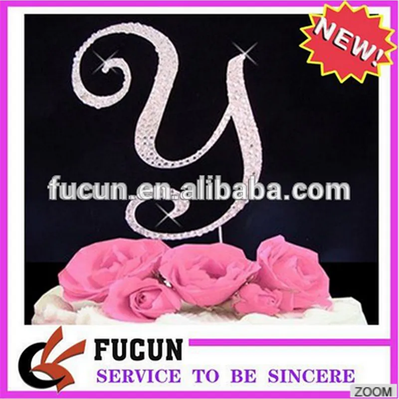 Letter A to Z bling letter crystal wedding cake toppers