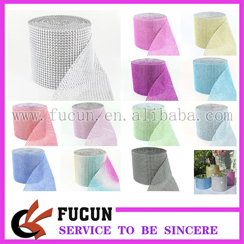 24 Rows wholesale plastic rhinestone mesh trimming