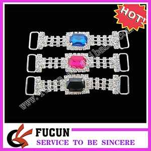 Medium 2 Row rhinestone Chain square ends rhinestone bikini connector