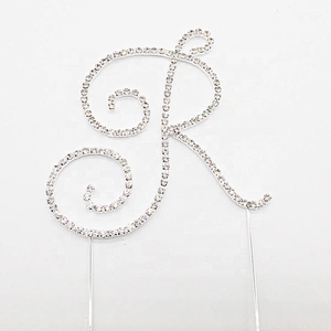 Shinning twinkle toothpick letter initial name cake topper for wedding birthday party decoration