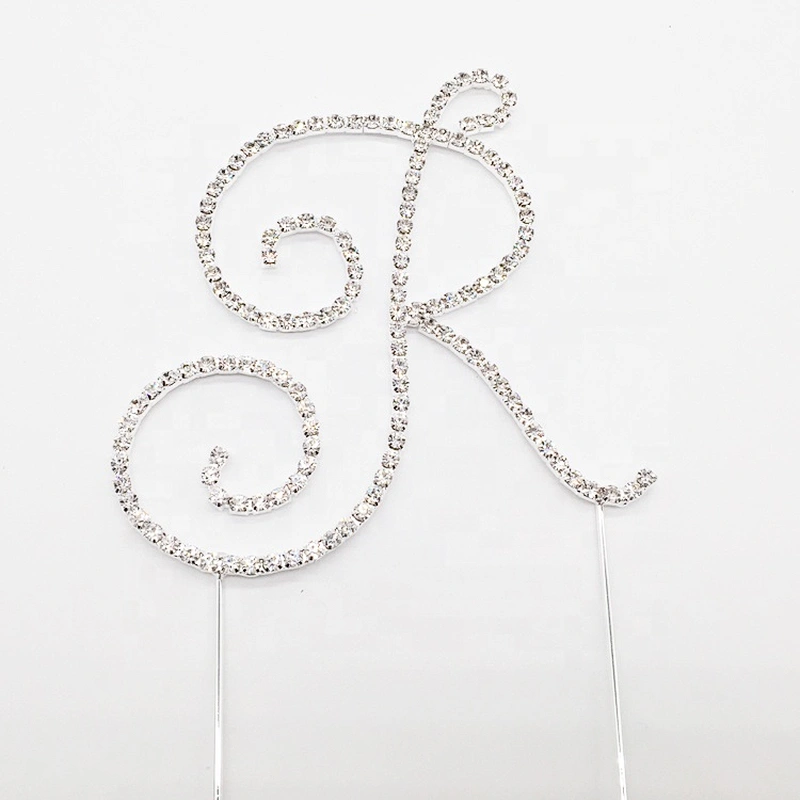 Shinning twinkle toothpick letter initial name cake topper for wedding birthday party decoration