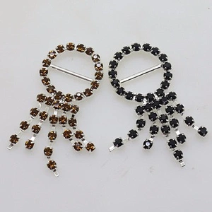 2019 Fancy design apparel metal high quality Spandex chair band sash rhinestone buckle