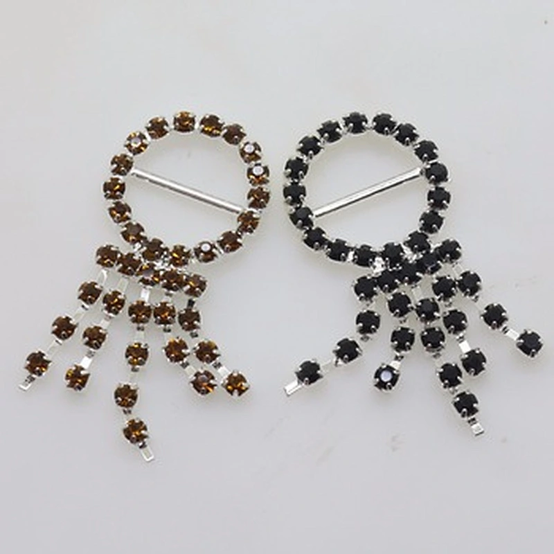 2019 Fancy design apparel metal high quality Spandex chair band sash rhinestone buckle