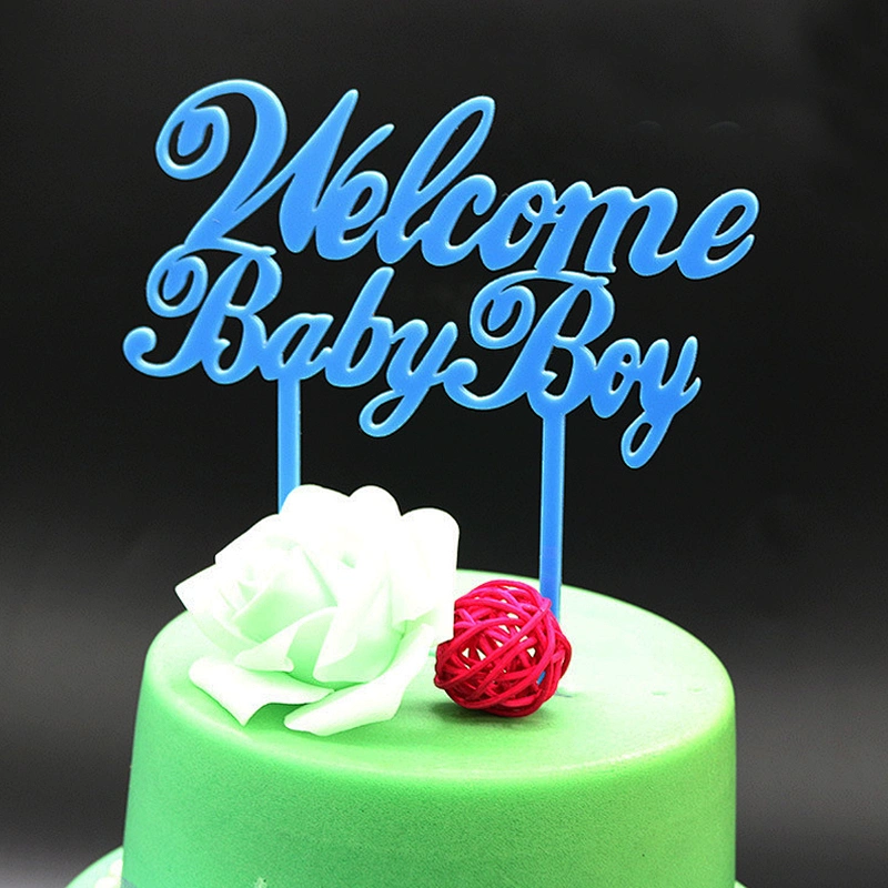 New Product ideas 2018 Welcome Baby Boy Coming Cake Topper for children birthday decor