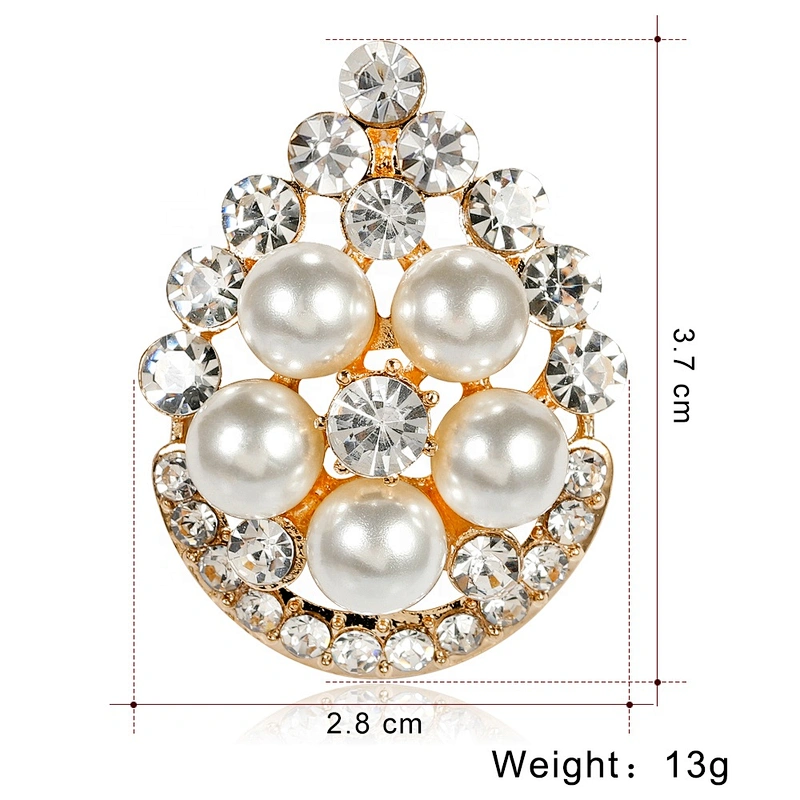 Flatback Faux Pearl Rhinestone Water drop Embellishments Button