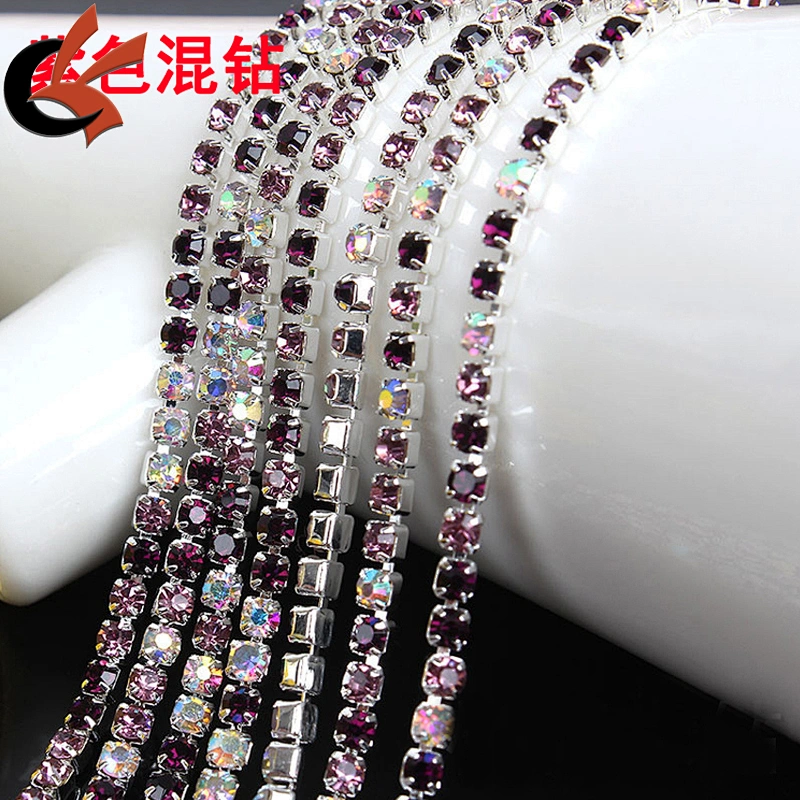 Density Mix Colors Rhinestones Cup Chain Glass Strass trim