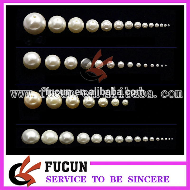 round 6,8,10mm no drill no hole Ivory decoration plastic imitation pearl for garment accessories
