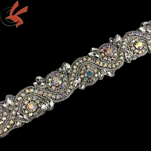 Wedding Accessories Rhinestone Crystal bridal sash bridal Belt applique