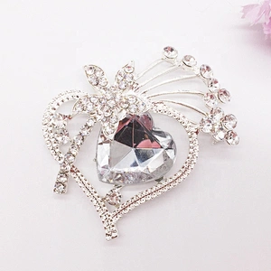 crystal rhinestone heart wedding jewellery diamond brooches for mother