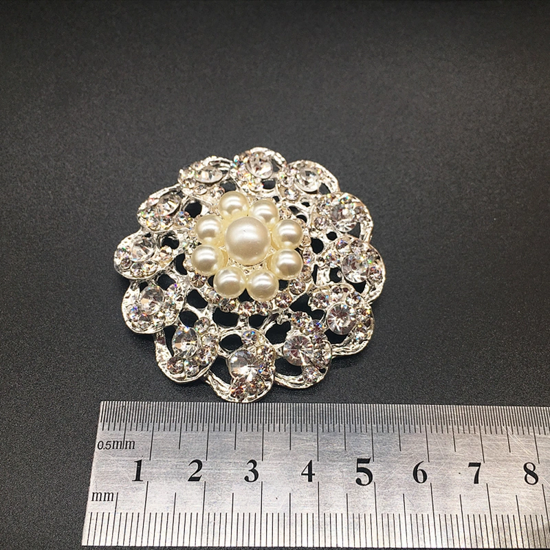 wholesale colorful silver rhinestone pearl decoration wedding jewelry brooch