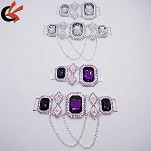 2019 new products purple rhinestone Metal bikini connectors