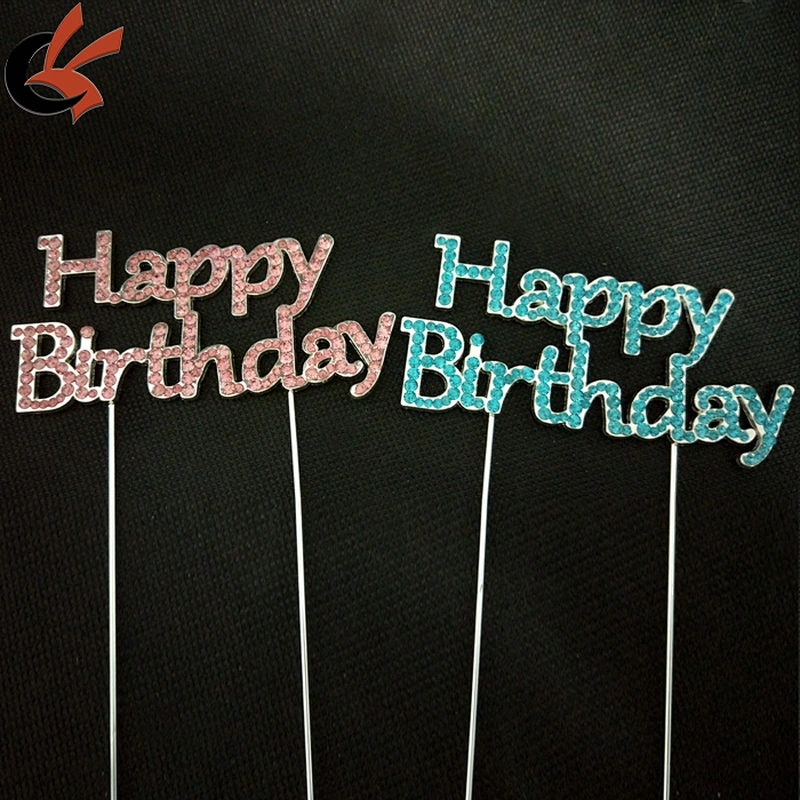 new arrival clear rhinestone happy birthday cake topper