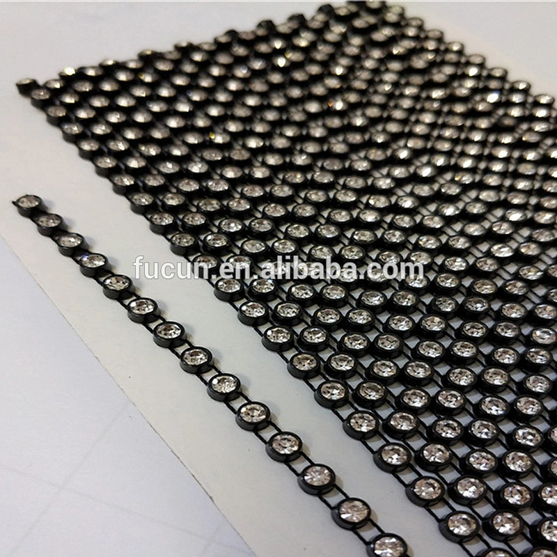 wholesale cheap plastic colorful rhinestone banding chain trimming