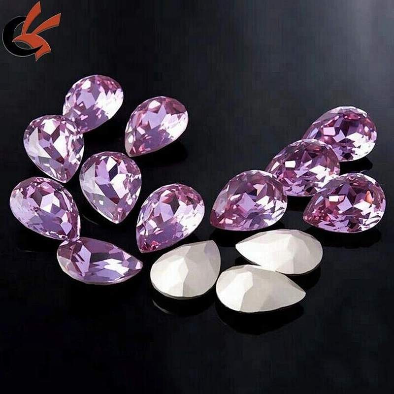 point back drop crystal without hole or without hole