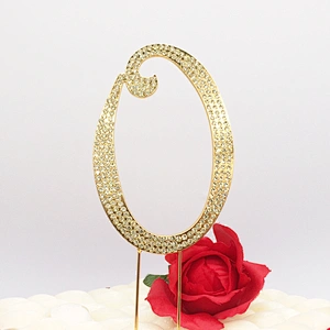 Crystal rhinestone figure wedding number cake topper for wedding table cake decoration