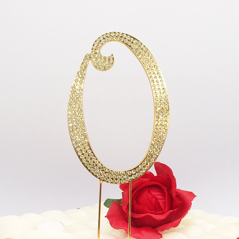 Crystal rhinestone figure wedding number cake topper for wedding table cake decoration