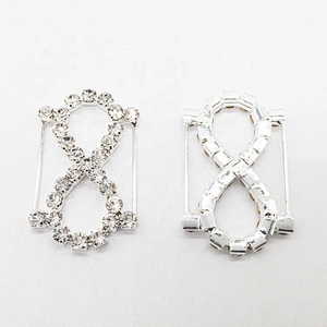 latest popular custom diamante Invitations rhinestone buckle for crystal slider ribbon