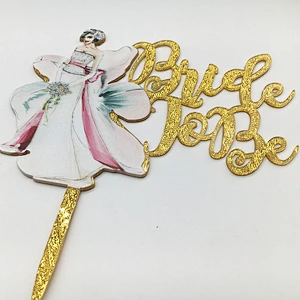 Laser Cutting Glitter Bride to be Wedding Cake Topper Acrylic